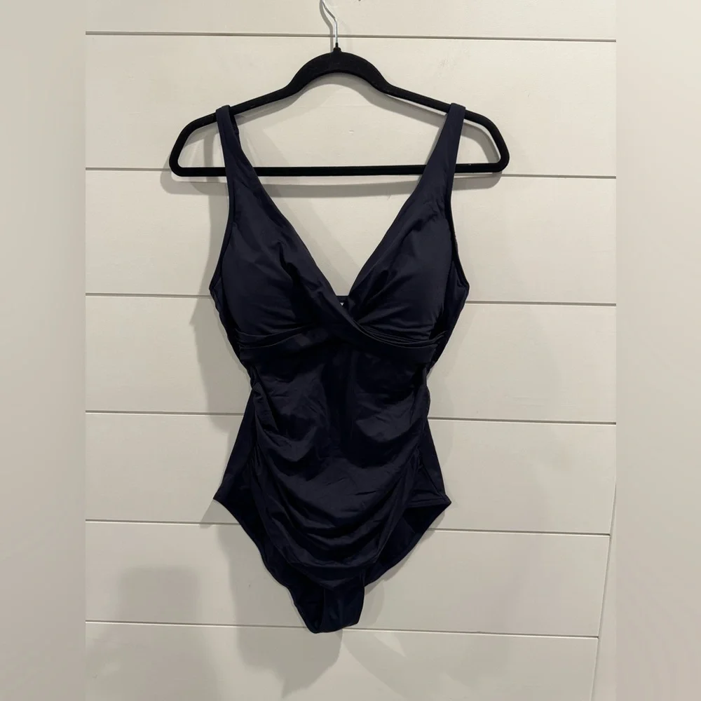 Sea Level swim navy Eco Essentials Cross Front One Piece